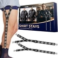thumbnail image 1 of Shirt Stays wtith Non Slip Metal Clips Comfortable & Durable Elastic Bands Easy to Attach Great for Professionals, 1 of 4