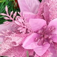 thumbnail image 5 of Christmas Poinsettia Artificial Flowers Decorations 5.5" Christmas Tree Wreaths Garland Decoration 12 Pcs Glitter Flowers Picks Decor for Xmas New Year Wedding Party Ornaments, 5 of 8