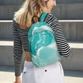 thumbnail image 5 of Honeii Teal Turquoise 1 Print Canvas Backpack for School & Outdoor,Laptop Excursion Backpack,Notebook School Bookbag For Men Women,for Work, Travel, and Everyday Use-Small, 5 of 5