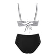 thumbnail image 6 of XIYON Bikini Sets For Women Retro Striped High Waisted Bathing Suit Racerback Bikini Swimsuits Beach Vacation Clothes, 6 of 9
