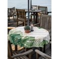 thumbnail image 2 of Outdoor Tablecloth with Umbrella Hole for Patio/Picnic/Party/Camping, Green Botanical Waterproof Table Cloth Round Cover Washable, Summer Monstera Leaf Tropical Foliage Vintage (Dia 60"), 2 of 9