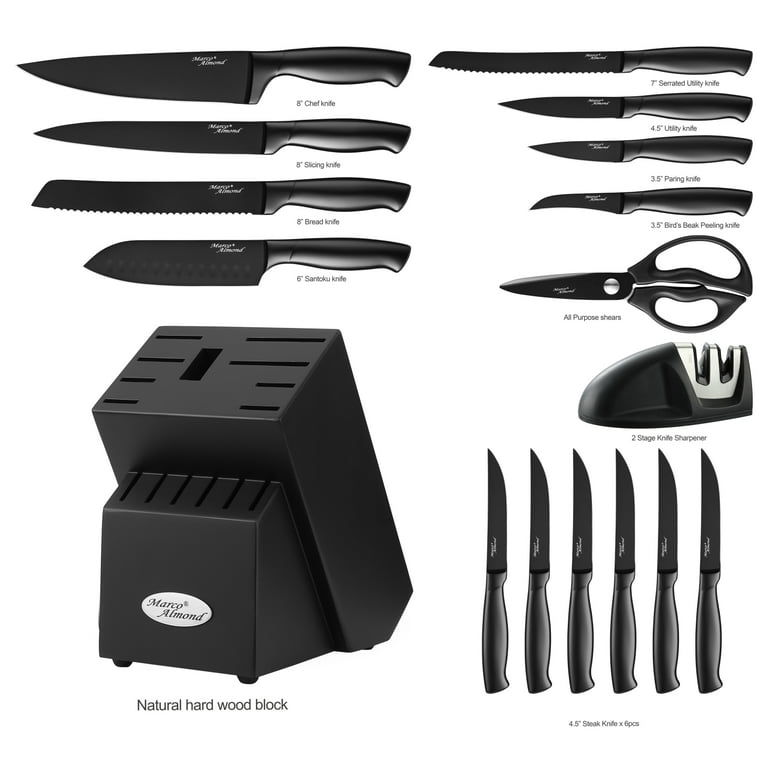 5 Piece Stainless Steel Kitchen Knife Set, Silver Chef Knives for Kitchen  Clearance, Dishwasher Safe Knife Set without Block