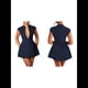 thumbnail image 3 of Vestido Mini de Verano Sexy para Mujer, con Mangas , Escote en V Profundo y Cremallera, Corte A, Ajustado, para Fiesta Azul Marino XL, 3 of 7