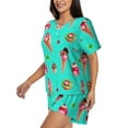 thumbnail image 3 of Womens Pajama Sets With Pocket, Kiwi Tart Ice Cream Print Lounge Sets Short Sleeve Sleepwear PJ Sets for Women, 3 of 6