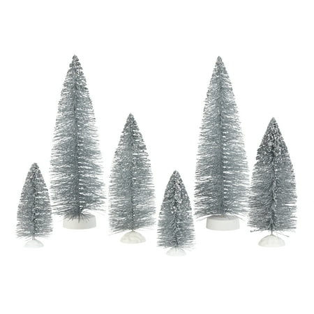 Holiday Time Silver Tree Table-Top Christmas Decoration, Multiple Sizes, Set of