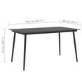 thumbnail image 5 of vidaXL Garden Dining Table Black 150x90x74 cm Steel and Glass, 5 of 5
