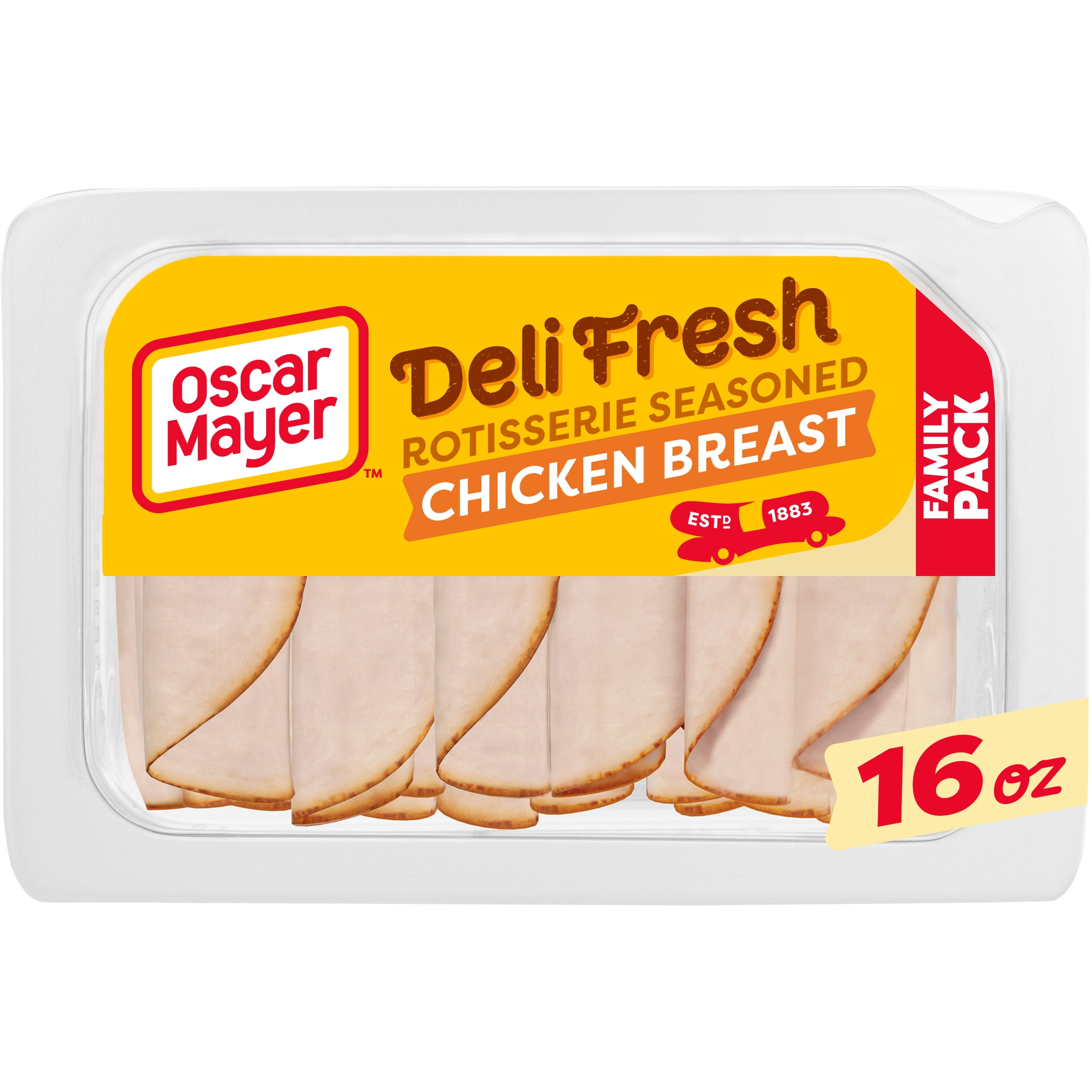 Oscar Mayer Deli Fresh Rotisserie Seasoned Sliced Chicken Breast Deli Lunch Meat, 16 oz Package