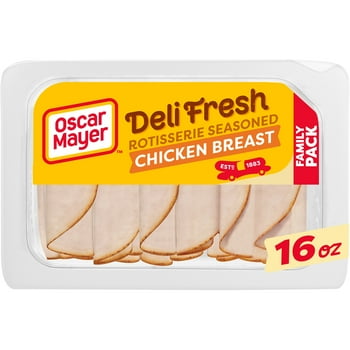 O Mayer Deli Fresh Rotisserie Seasoned Sliced Chicken  Deli Lunch Meat, 16 oz Package