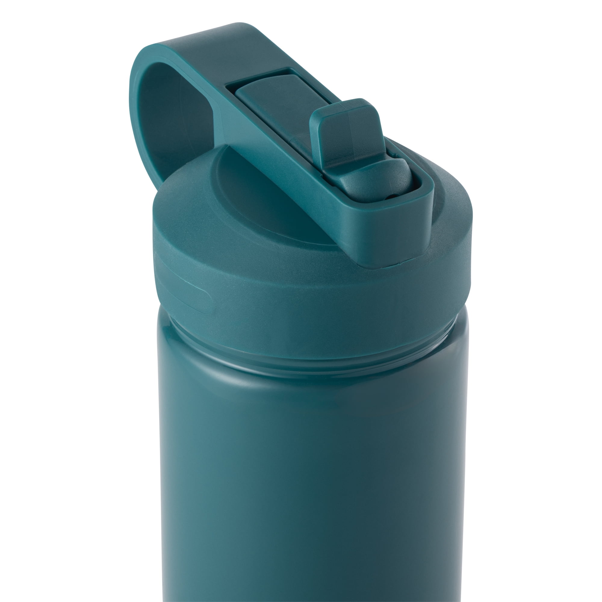 Thyme & Table 26 oz Water Bottle with Straw Lid, Teal with Flower Gold Charm