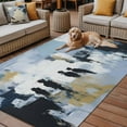 thumbnail image 2 of Fsddascl Abstract Blue Black Outdoor Rug for Patio/Deck/Porch, Non-Slip Large Area Rug 5 x 8 Ft, Vintage Simple Oil Painting Art Indoor Outdoor Rugs Washable Area Rugs, Reversible Camping Rug Carpet, 2 of 5