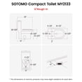 thumbnail image 6 of SOTOMO Compact One-Piece Toilet, Matte Black, 12" Rough-In, Space-Saving Round Bowl, Dual Flush 1.28 GPF, Skirted, Quiet UF Soft-Close Seat, 6 of 9
