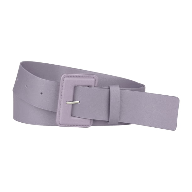 Cinturones de cintura Allegra K para damas Hebilla rectangular ajustable Púrpura 71-87cm/27.95-34.25'