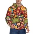 thumbnail image 2 of Pofeuu Hippie Peace Love Print Mens Casual Hooded Collar Drawstring Hoodies Pullover Sweatshirts Casual Long Sleeve Shirts-XX-Large, 2 of 7