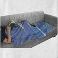 thumbnail image 6 of Seaside Soft Flannel Fleece Blanket, Beach Chairs and Umbrella on a Island in the Middle of Ocean Seascape Picture, Cozy Plush for Indoor and Outdoor Use, 70" x 90", Blue and Beige, by Ambesonne, 6 of 6