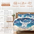 thumbnail image 6 of King 4 Piece Bedding Set Astronauts Galaxy Dream Sky Soft Breathable Duvet Cover and Pillowcase, Stars Moon Planet Duvet Cover Set Bed Sheets for Bedroom Dormitory Guest Room, 6 of 9