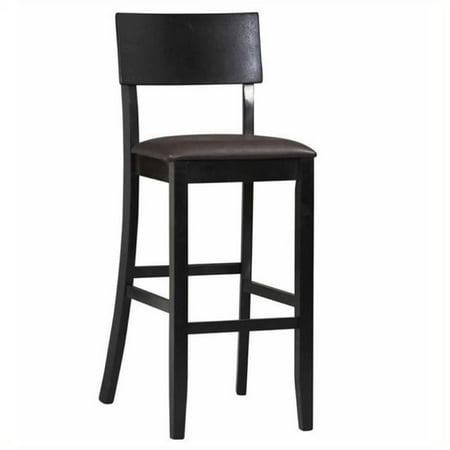 Hawthorne Collections Faux Leather Black Bar Stool Rectangular Padded 31 Unassembled