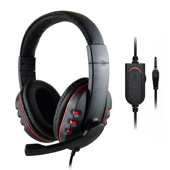 3.5mm Wired Gaming Headset Headphones with Mic for PS4 Xbox One PC (Red)