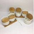 thumbnail image 5 of 1 Set Ceramic Seasoning Jar Dispenser Container Containers with Lids Metal Serving Spoons Food Canister Containers Jar Seasoning Bottle Box Seasoning Container Condiment Container, 5 of 5