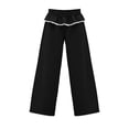 thumbnail image 5 of Track Sweatpants with Lace Pockets for Women Fashion Solid Color Loose Elastic Waist High Waist Straight Leg Long Pants, 5 of 6