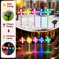 thumbnail image 4 of 5 Pack Christmas Solar Lollipop Pathway Lights, Multicolor Peppermint Candy Cane Stakes, 8 Modes Candy Cane Walkside Lights for Yard, Lawn, Christmas Holiday Decor, 4 of 10