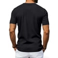 thumbnail image 4 of Men's Short Sleeve Henley T-Shirts Ribbed V Neck Slim Fit Stretchy Casual Summer Fashion Textured Button Down Pullover Tops, 4 of 9