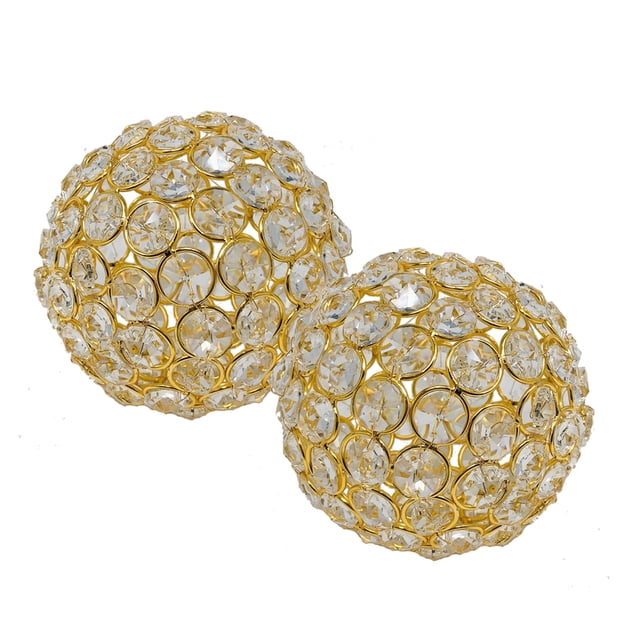 Facetas 4" Sphères en Cristal d'Or - Lot de 2