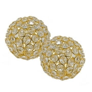 Facetas 4 inches Gold Crystal Spheres Set of 2