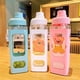 thumbnail image 2 of Botellas para portátil de 700 ml, bonitas y agradables para viajes, té, zumo, leche, bebidas, con pegatinas de pajita, 2 of 4