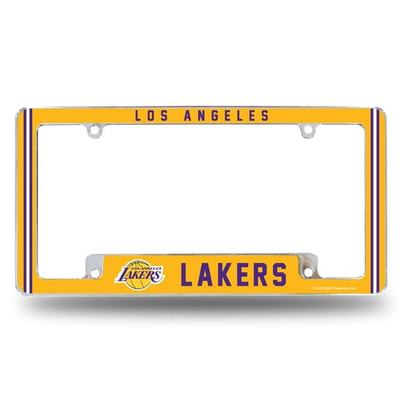 Los Angeles Basketball Lakers Chrome Metal License Plate Frame