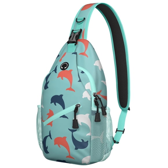Sac de Poitrine Baleine Aquarelle - Design Éducatif de Tableau de Vie Marine pour Randonnée et Trajets - Port Polyvalent