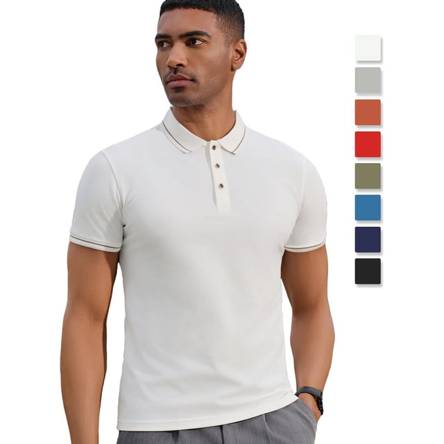 Playera Tipo Polo Hombre Manga Corta Moda De Negocios Casual