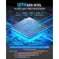 thumbnail image 3 of KAMRUI GK3 Plus Mini PC 16GB RAM 512GB M.2 SSD, Intel 12th Alder Lake N95 (up to 3.4GHz) Mini PC Windows 11 Pro, 2.5''SSD, Gigabit Ethernet, 4K UHD, WiFi, BT, VESA/Home/Business Mini Desktop Computer, 3 of 5