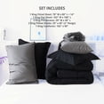 thumbnail image 5 of IGI King Size 7 Piece Comforter Set | Bed in a Bag for Unisex Adult | Black/Gray, 5 of 6