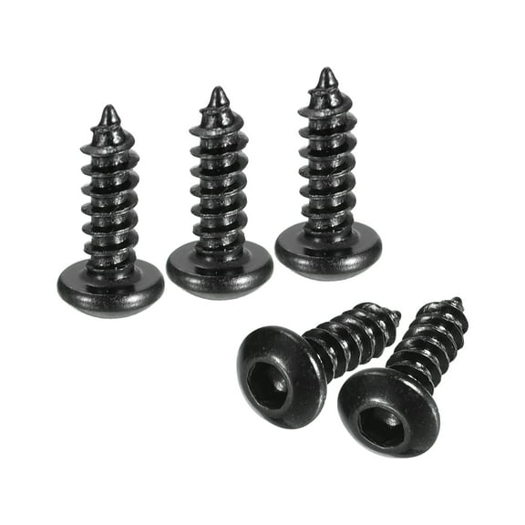 Uxcell Hex Socket Self Tapping Screws, M3 x 10mm Carbon Steel Wood Screw 100pack
