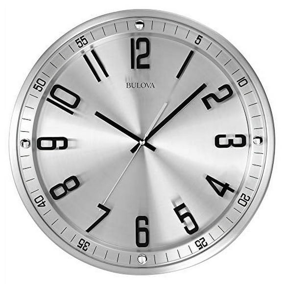 Bulova C4646 Silhouette Clock, Brushed Stainless Steel Finish
