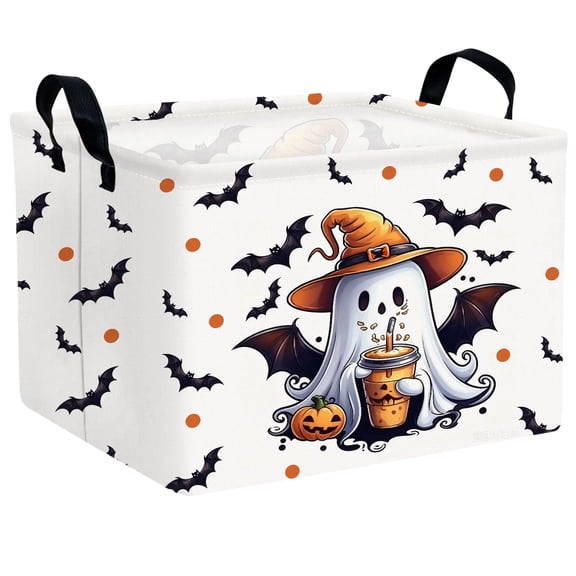 NIETEIN Large Halloween Candy Basket Kid & Baby Friendly Home & Party Decor (Great Ghost Bat Drink)