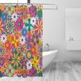 thumbnail image 3 of XMXY Cartoon Colorful Groovy Floral Long Shower Curtains, Waterproof Weighted Thick Bathroom Curtain with 12 Iron Hook, 72x72 Inch, 3 of 9