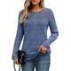 thumbnail image 2 of Camisa de Larga con Encaje para Mujer, Top de Otoño, Moda Elegante, Informal, Tipo Túnica, Suéter, Ropa de . Azul XXL, 2 of 8