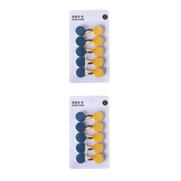 Toystoory Gancho de pared elegante de 10 piezas: función práctica Gran capacidad de carga Ganchos de suspensión de fácil instalación Azul azul oscuro + amarillo 2piezas