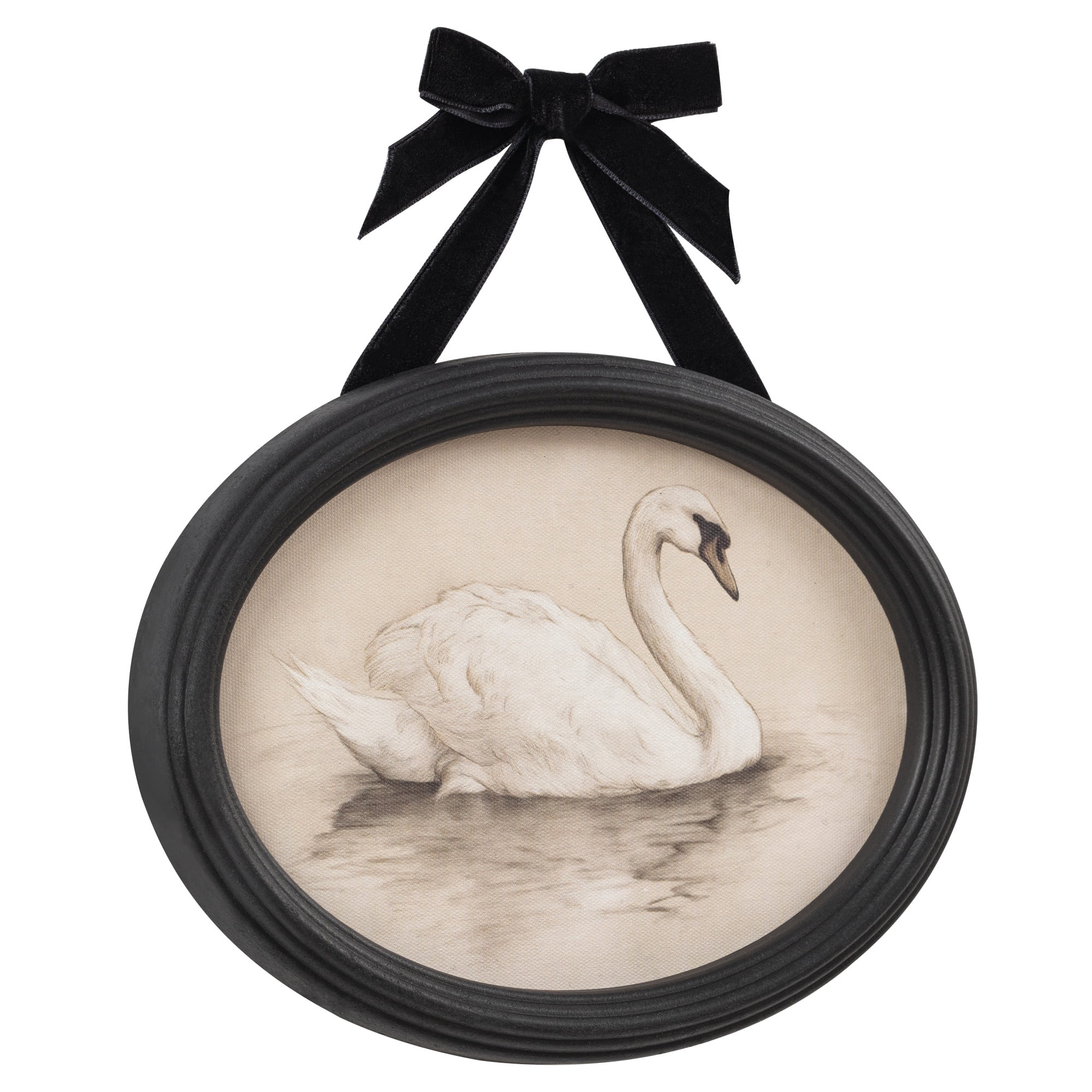 My Texas House Spring Art Peaceful White Swan Framed Canvas w/Velvet Hanger 8x6