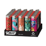 BIC Maxi Pocket Lighter, Special Edition Favorites Collection, Assorted Unique Lighter Designs, 50 Count Tray of Lighters