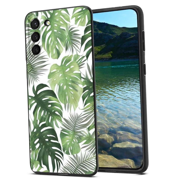 Compatible with Samsung Galaxy S21 Phone Case, Tropical-Leaves-15 Case Men Women, Flexible Silicone Shockproof Case for Samsung Galaxy S21