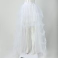 thumbnail image 5 of Yuncity Women Skirts Solid Color High Waist Elastic Maxi A-Line Mesh Asymmetrical Ruffle Summer Leisure Evening Ceremonies Wear Women's Skirts Size XL White, 5 of 6