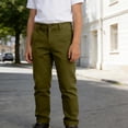 thumbnail image 2 of WMQPNNS Boy's School Chino Pants with Pockets Boys Pants 14-16 Straight Leg Trousers with Button for Toddler to Youth Boys, Size 13-14 Years,Green, 2 of 4