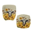 thumbnail image 4 of SCRAWLGOD Cow Sunflowers Butterfly 2 Pieces Comfy Office Chair Slipcover Breathable Split Computer Chair Slipcovers Easy to Remove Washable Boss Chair Covers for Home Decor, 4 of 7