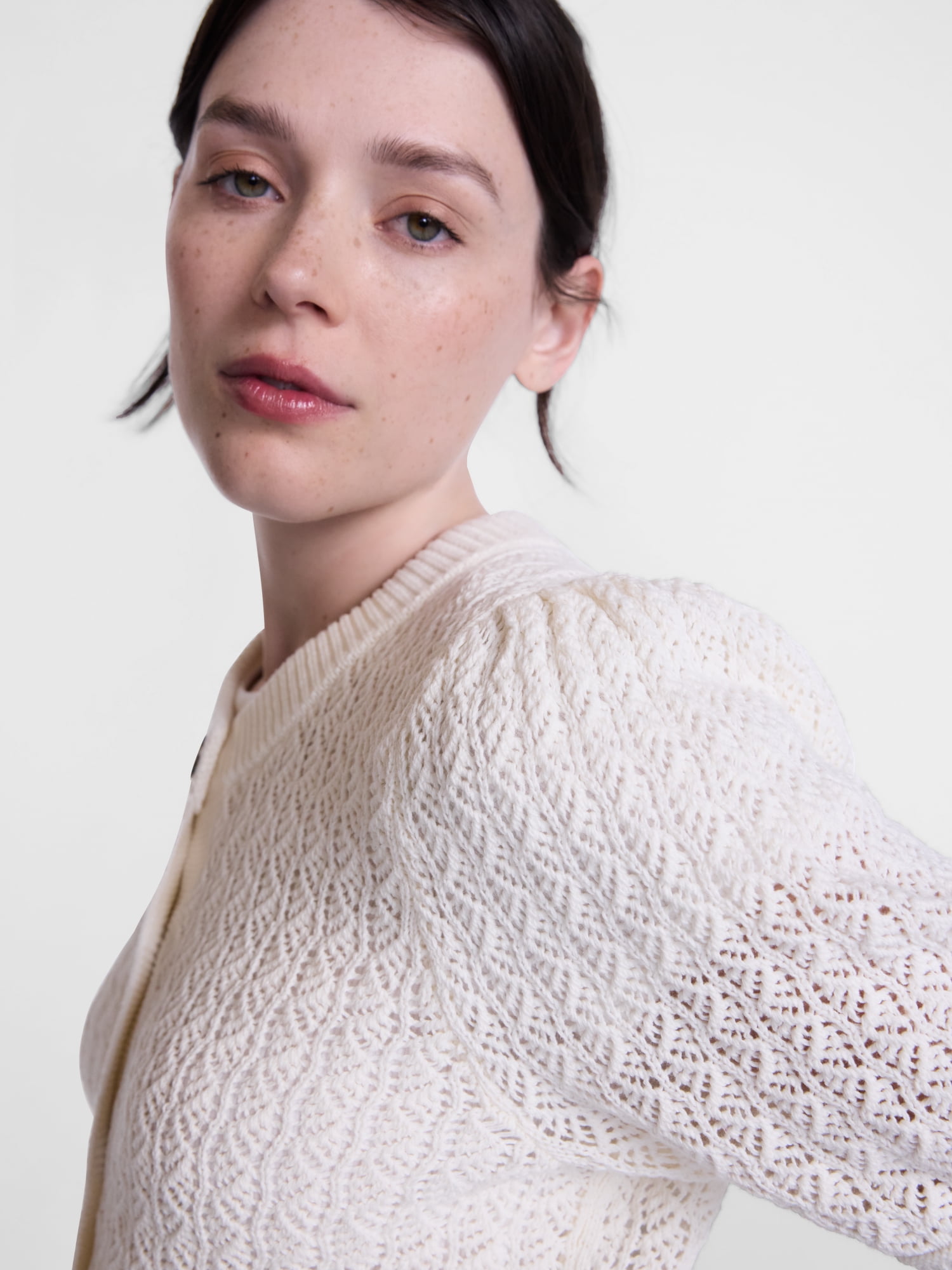 Scenario Women's and Women's Plus Crewneck Cardigan with Short Sleeves, Lightweight, Sizes XS-4X