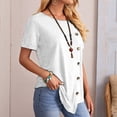 thumbnail image 4 of Women Short Sleeve Round Neck Shirts Summer Fashion Basic Tee, 4 of 9