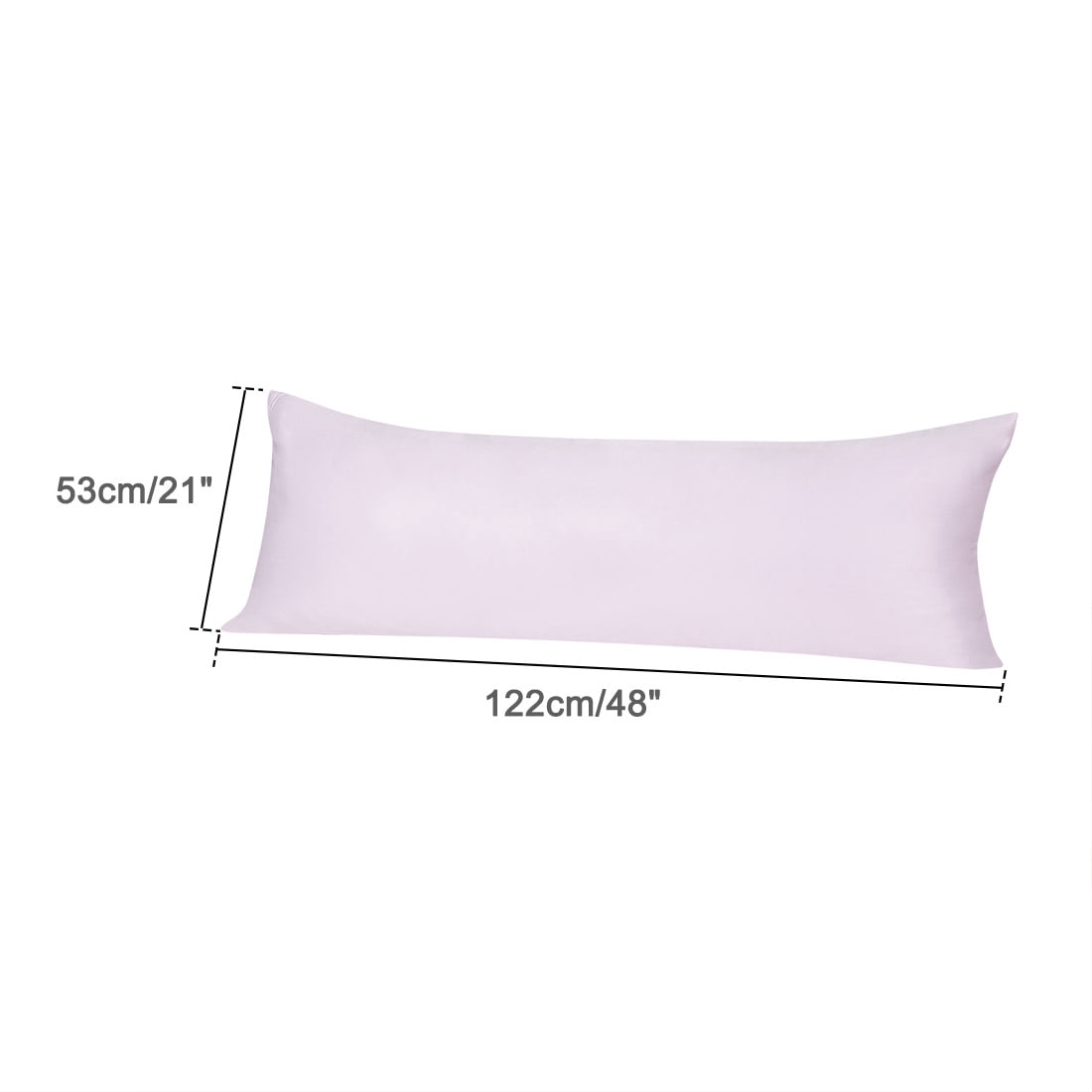 Unique Bargains 2 Pack Silky Satin Body Pillow Cases Lavender Gray 21" x 48"