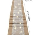 thumbnail image 1 of Dvkptbk Burlaps Table Runner with LED Light String Lace Table Runner Tabletop Decoration Christmas Thanksgiving Holiday Party Table Runner home decor, 1 of 5