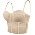 thumbnail image 2 of TARIENDY Women's Overbust Corset Tops Boned Bustiers Mesh Crop Camisole Top Shapewear Lingerie Princess Bodice with Hooks Beige L, 2 of 9